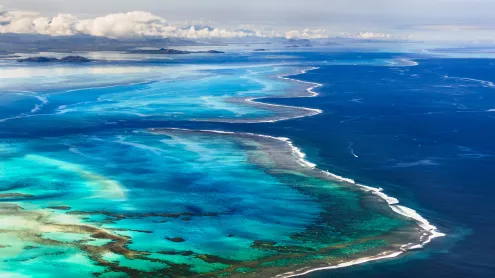 Barrier reef off the island of Grande Terre in the French overseas territory of New Caledonia (© Karsten Wrobel/Getty Images)