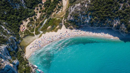 The beach at Cala Luna, Sardinia, Italy (© guenterguni/Getty Images)