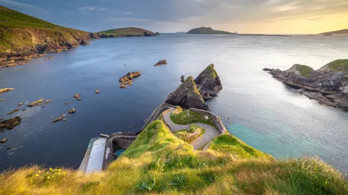Serpentine stairs of Dunquin Pier, County Kerry, Ireland (© Hugh O'Connor/Getty Images)