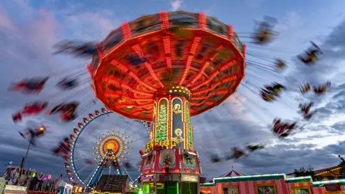 Swing carousel at Oktoberfest, Munich, Germany (© LOOK-foto/Alamy)