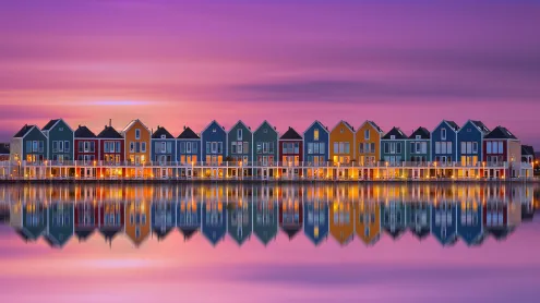The Rainbow Houses of Houten, Netherlands (© George Pachantouris/Getty Images)