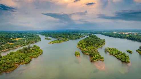 Aerial view of mangrove islands near Kundapura, Karnataka (© Amith Nag Photography/Getty Images)