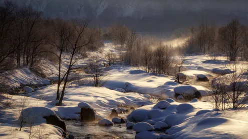白馬三山の雪景色 (© Thirawatana Phaisalratana/Getty Images)