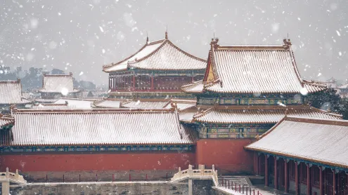 雪中的故宫，中国北京 (© Ian.CuiYi/Getty Images)