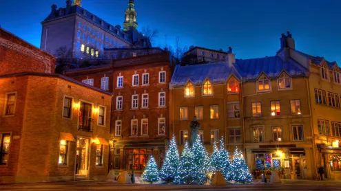 Christmas trees in Old Quebec (© Jean Surprenant/Getty Images)