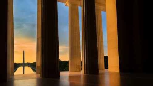 Washington Monument seen from Lincoln Memorial, Washington, DC (© RickSause/Getty Images)