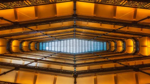 The eight-story open atrium of Milwaukee City Hall, Wisconsin (© lavin photography/Getty Images)