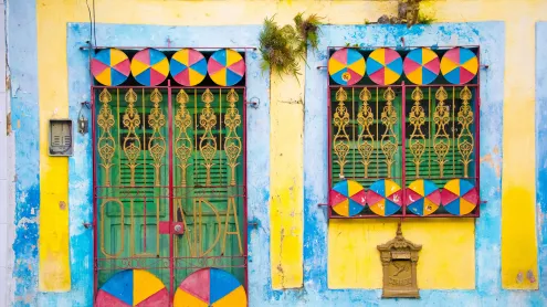 Colourful house in Olinda, Brazil (© Robert Pekar/Alamy)