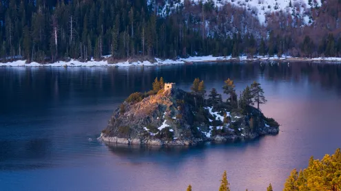 Emerald Bay and Fannette Island, Lake Tahoe, California (© Bill Stevenson/Cavan Images)