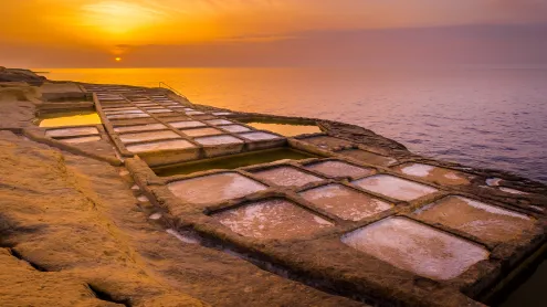 Salt evaporation ponds on the island of Gozo, Malta (© Marius Roman/Getty Images)