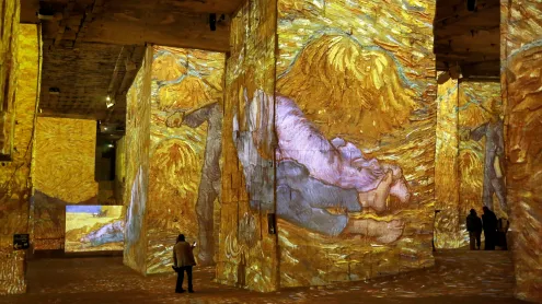 The Carrières des Lumières exhibit of Vincent Van Gogh, Les Baux-de-Provence, France (© Patrick Aventurier/Getty Images)