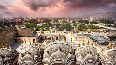 View over Jaipur from Hawa Mahal, Rajasthan (© byheaven/Getty Images)