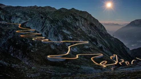 Tremola Road on the Saint Gotthard Pass in Airolo, Switzerland (© Sandro Bisaro/Getty Images)