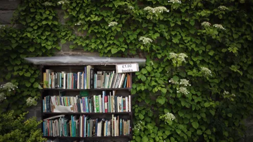 Second-hand books at the Hay Festival, Hay-on-Wye, Wales (© Christopher Furlong/Staff/Getty Images News)