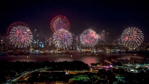 Fireworks over the Hudson River on the Fourth of July, New York (© New York on Air/Shutterstock)