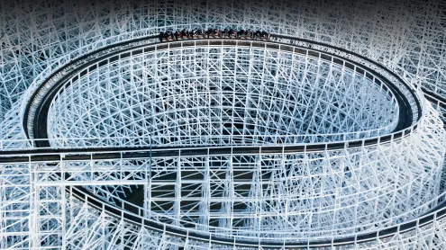 Roller coaster in Nagashima Spa Land, Mie prefecture, Japan (© Japanese amateur photographer/Getty Images)