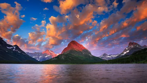 Sunrise over Swiftcurrent Lake, Glacier National Park, Montana (© Jason Savage/Tandem Stills + Motion)