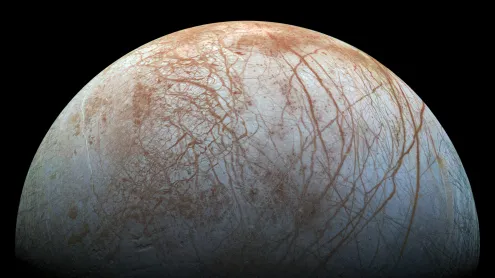 Jupiter's icy moon Europa (© NASA/JPL-Caltech/SETI Institute)