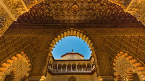Courtyard of the Maidens, Alcázar of Seville, Spain (© Danny Lehman/Getty Images)