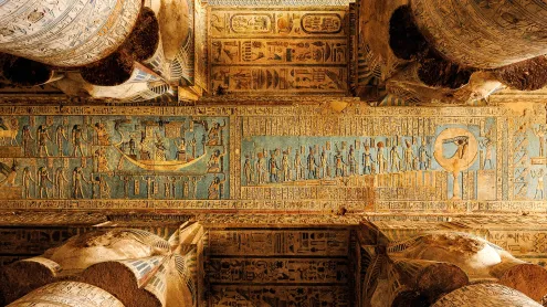 Temple of Hathor, Dendera Temple Complex, Qena, Egypt (© Nick Brundle Photography/Getty Images)