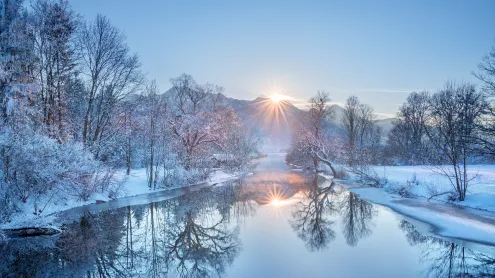 Loisach River at Lake Kochelsee, Bavaria, Germany (© Christian Back/eStock Photo)