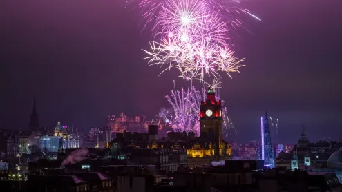 Fireworks in Edinburgh, Scotland (© Jane Barlow/PA Images via Getty Images)